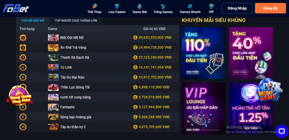 Các loại trò chơi Slot Games phổ biến tại Bongvip